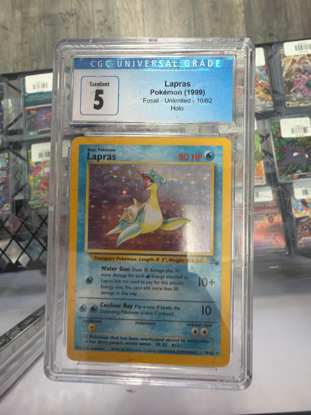 CGC 5 | Lapras 10/62 Fossil Holo Unlimited Excellent 5166 | Pokémon
