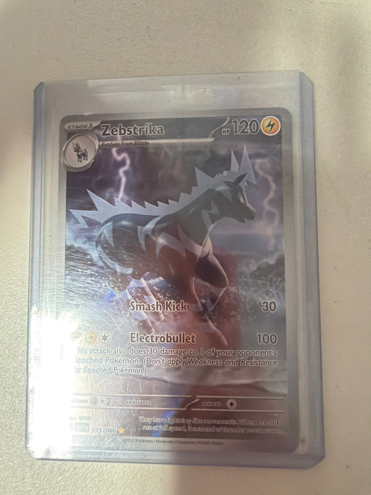 Zebstrika 115/086 Illustration Rare White Flare Pokémon Near Mint | Pokémon