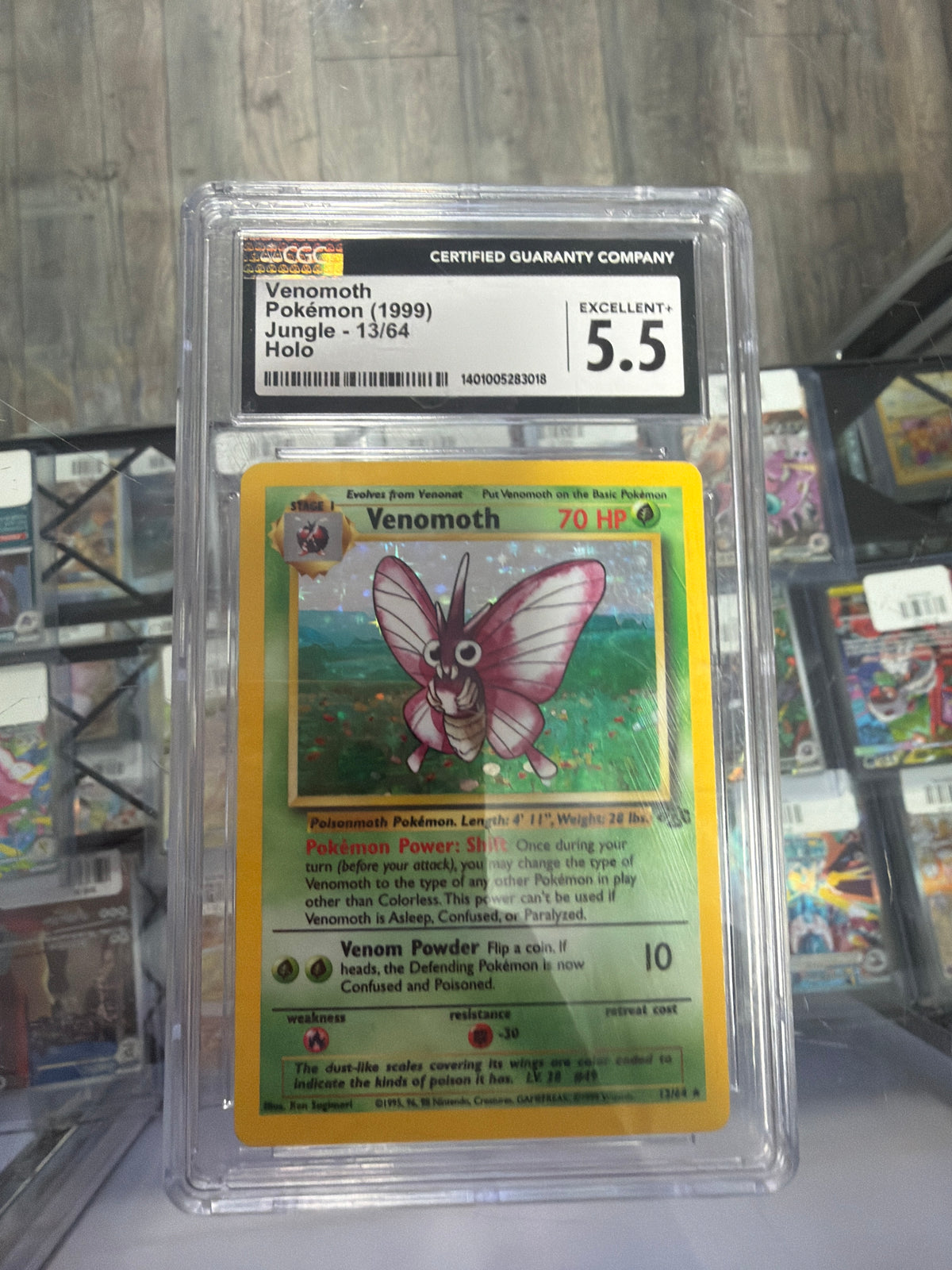 CGC 5.5 | Pokémon Jungle Venomoth Holo 13/64 Venonat Pokémon 1999 #1 | Pokémon