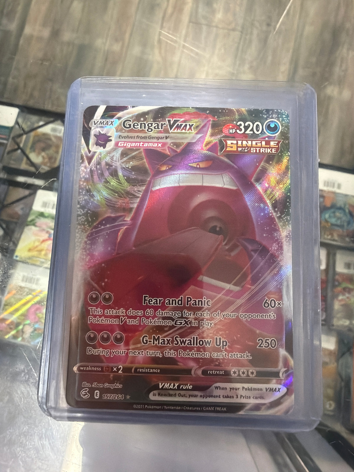 Pokémon TCG Gengar Vmax 157/264 Fusion Strike Ultra Rare NM C