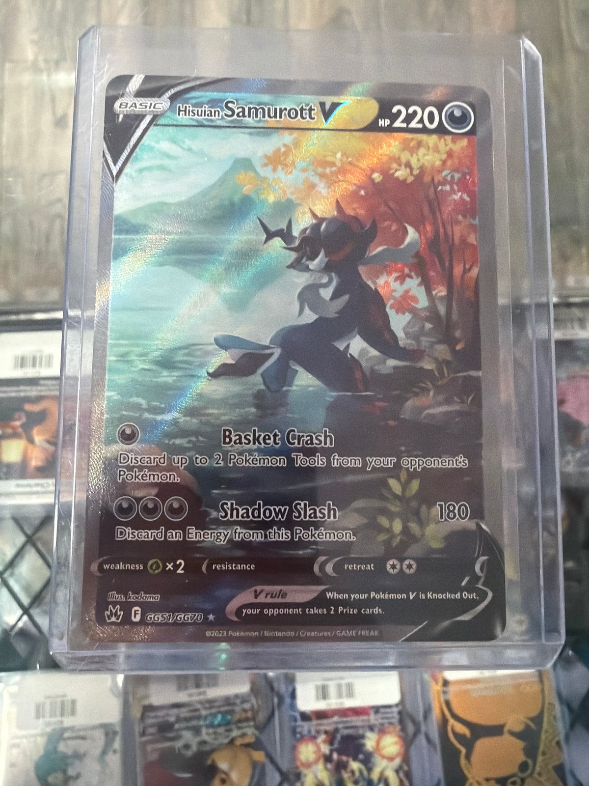 Hisuian Samurott V GG51/GG70 Holo Crown Zenith Galarian Gallery Pokémon Holo NM #2