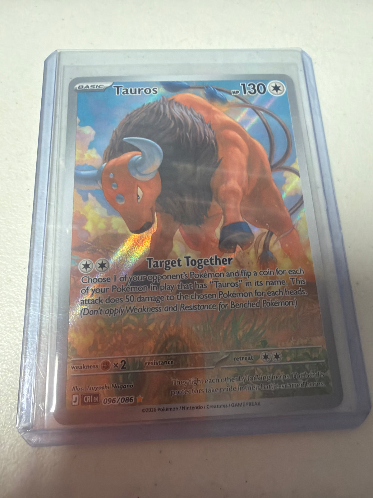 Chaos Rising Tauros 096/086 Illustration Rare Full Art NM/M | Pokémon