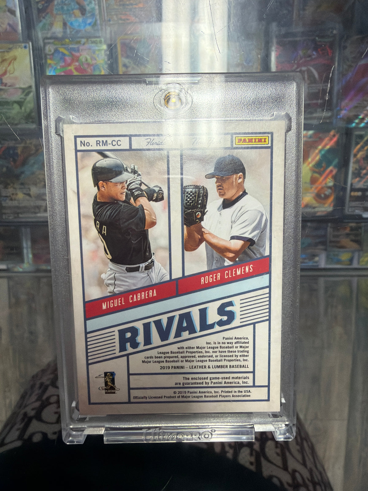 2019 Panini Leather & Lumber Rivals Materials Miguel Cabrera / Roger Clemens Dual Patch