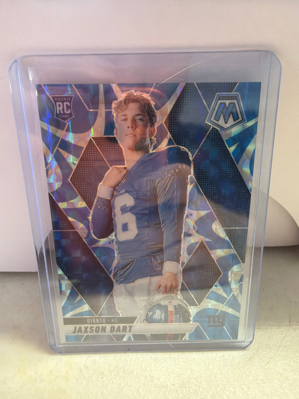 2025 Mosaic Football #288 Jaxson Dart ROOKIE VARIATION REACTIVE BLUE PRIZM (RC)