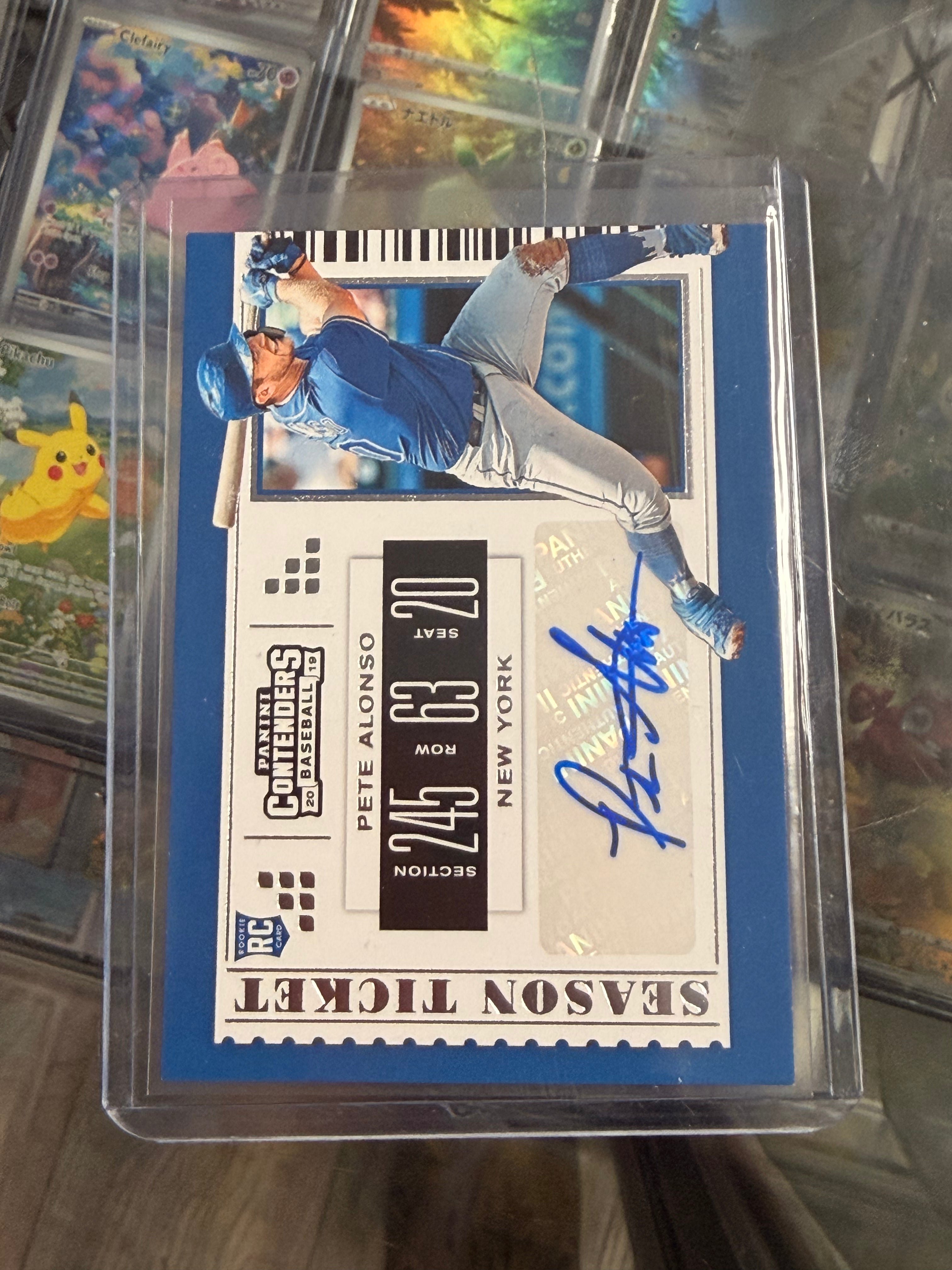 2019 Panini Contenders Pete Alonso Rookie Ticket Auto RC Season Ticket #1 Mets