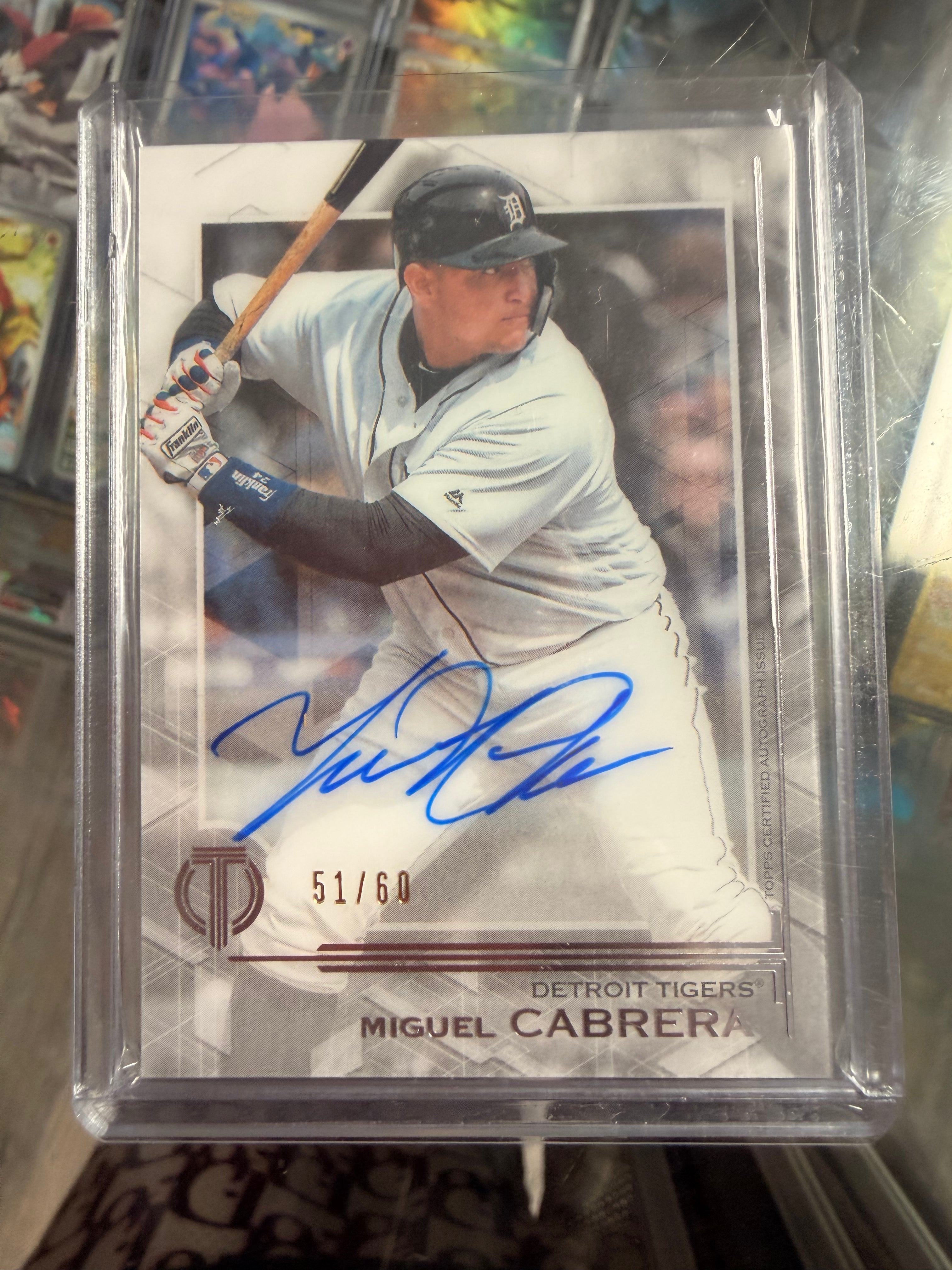 2019 Topps Tribute Miguel Cabrera Auto 51/60 TA-MCA On Card Autograph Tigers HOF